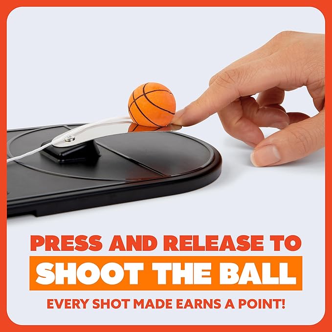 Flick & Swish Basketball Hook & Ring Game by Relatable, Fun 2 Player Games for Ages 8+, This Mini Basketball Game Includes 1 Court Board and Instructions