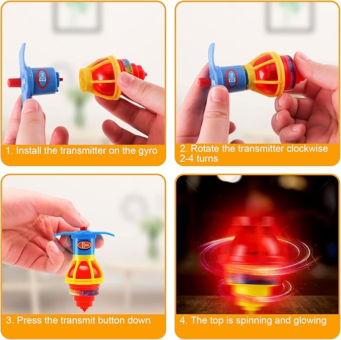 20PCS Starhig Light Up Spinning Tops, LED Light Up Flashing Spinning Tops，Gyroscope Novelty Bulk Toys Party Favors