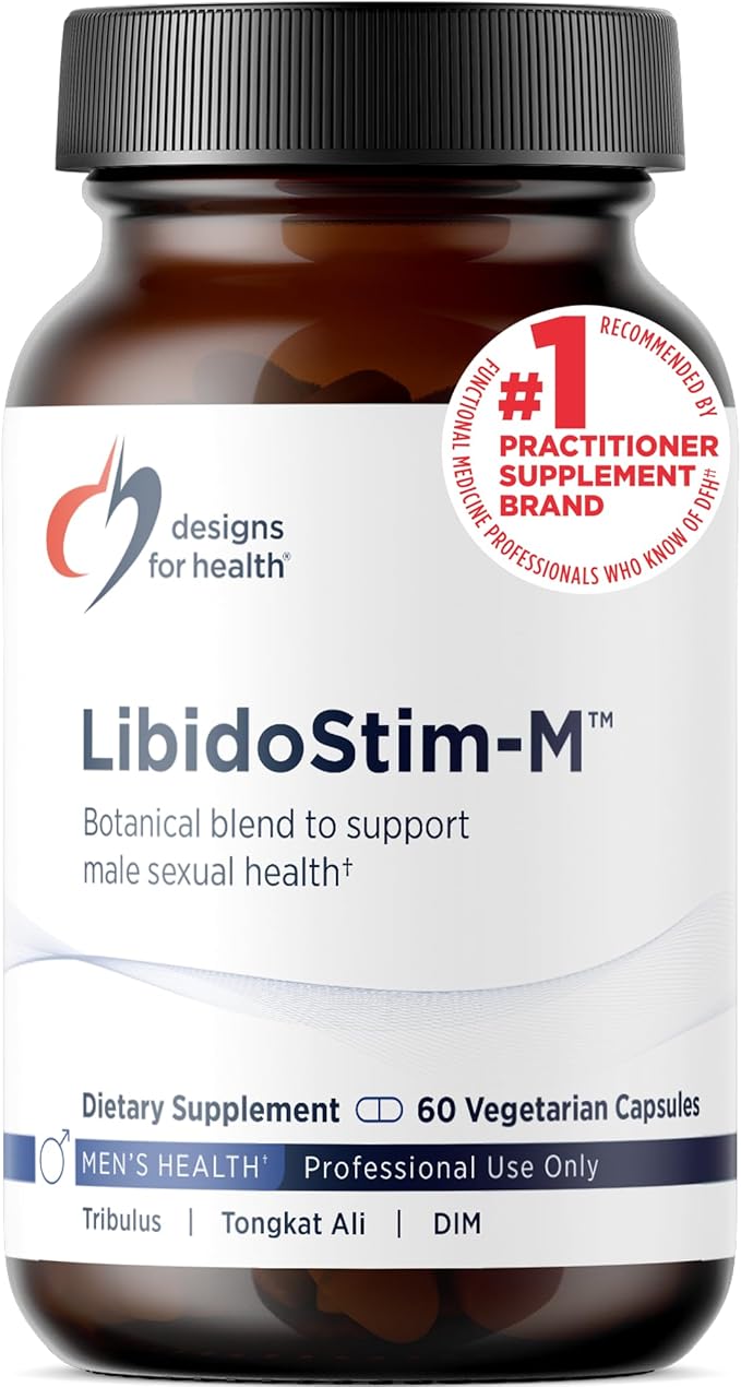 Designs for Health LibidoStim-M - Formula for Men with Tribulus, DIM + Horny Goat Weed - Non-GMO + Gluten Free Herbal Supplement to Help Maintain Normal Testosterone (60 Capsules)