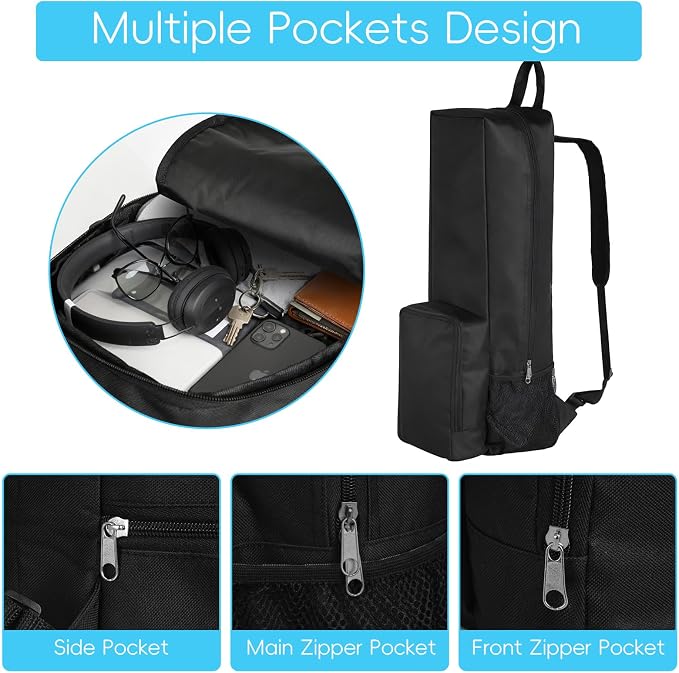 Yoga Mat Bag -Yoga Mat Bag Carrier with Pockets and Adjustable Strap, Lightweight Waterproof Yoga Mat Backpack for Women and Men, Fits Yoga Mats and Yoga Accessories for Workouts (Black)