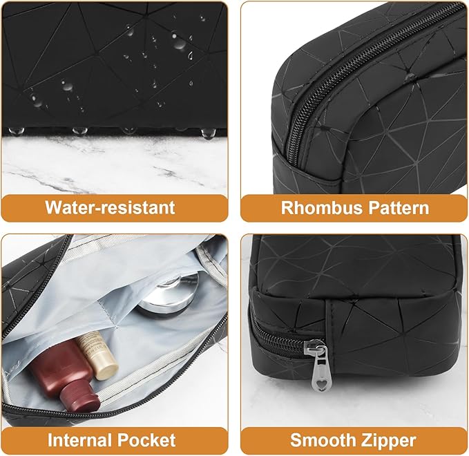 Likesing Period Bag for Girls Womens, Leather Sanitary Napkin Storage Bag, Portable Menstrual Pad Bag Period Pads Pouch, Small Make Up Bags(Black)