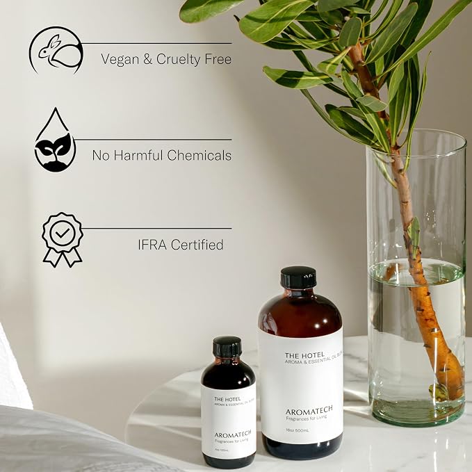 AromaTech The Hotel Aroma Essential Oil Blend: Luxury Hotel Inspired Aromatherapy with Lemon, Lavender, Peach & Pine for Ultrasonic Diffusers & Nebulizers (10 mL, The Hotel)
