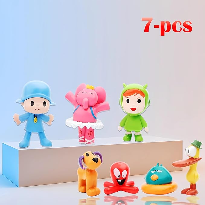 7-Piece Animated Set Featuring Loula and Elly 2.6 Inch PVC Action Figures for Collectors Display and Decor