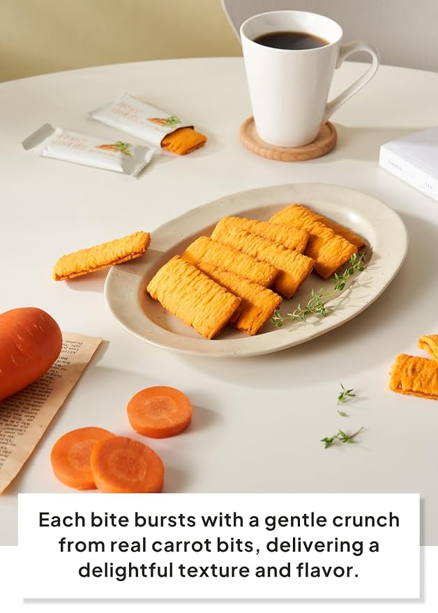 Korean Food Jeju Carrot Sable Cookies, Buttery Biscuit, 10 Count, 180g