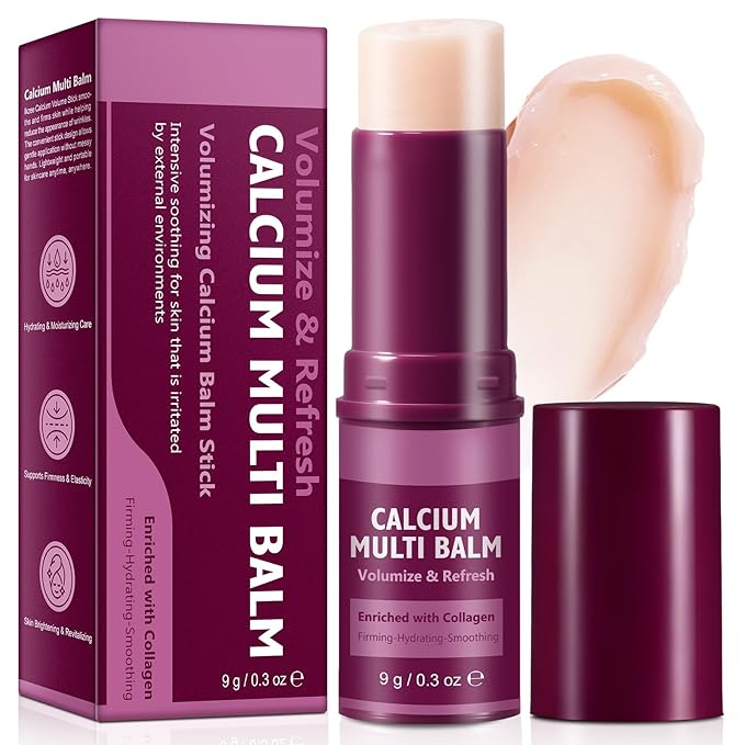 Calcium Volume Multi Balm, Calcium Multi Balm Stick, Collagen Moisturing Wrinkle Core Stick, Hydrating Cream, Anti-aging, Friming Skin, Suitable for Eyes, Face and Neck (1)