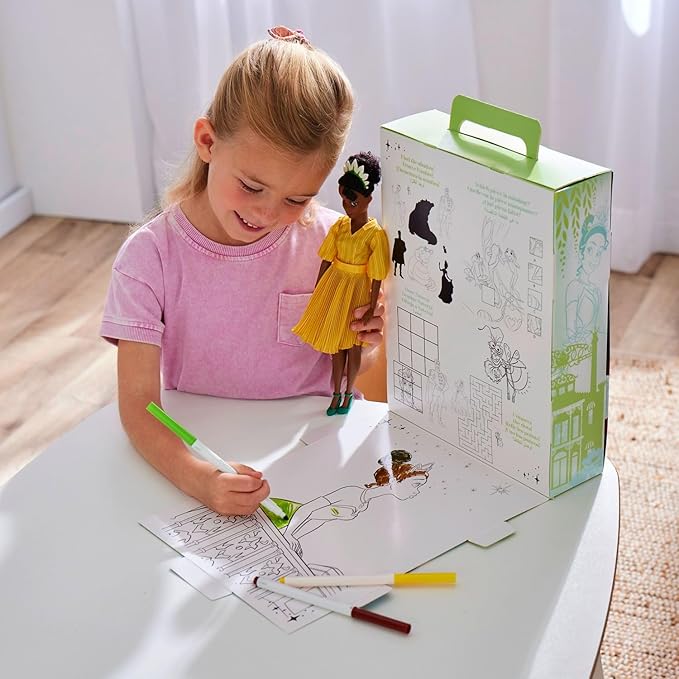 Disney Store Official Princess Story Doll - Tiana (11 Inches), Includes Coloring Book & Additional Dress, Classic Outfit, Toys for Girls