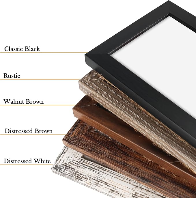 QUTREY 4x6 Picture Frames Collage, 3 Openings 4 x 6 Vertical Hanging Photo Frames Display 4 by 6 inch Pictures for Wall Decor Room Decor, Distressed Brown
