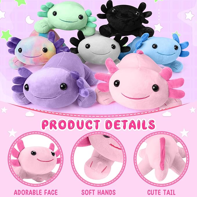 Axolotl Plush Toy,Soft Cute Axolotl Stuffed Animal Plushies,Axolotl Stuffed Animal Toy for Kids, Cute Plushies Axolotl Pillow Doll.Pink