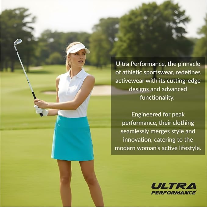 Ultra Performance Womens Golf Skirt 2 Pack Women’s Tennis Skort with Compression Liner Athletic Skirts for Women with Pockets