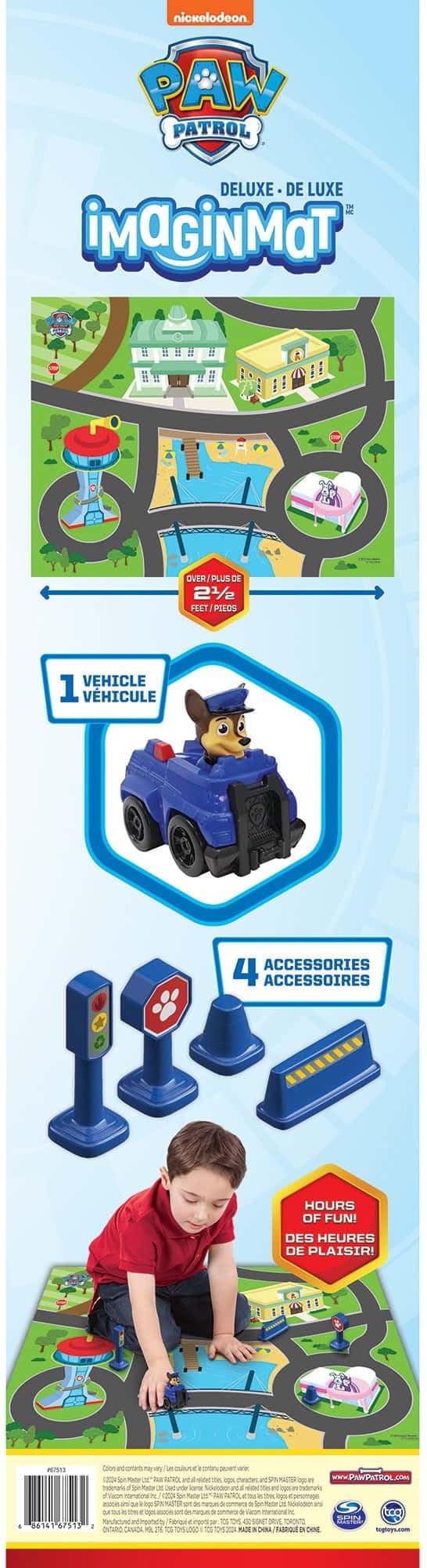 Imaginmat: Deluxe - Paw Patrol - Floor Playmat & Toy Car, 30.5 x 20.5, Character Vehicle & Road Accessories, Durable EVA Foam Mat, Licensed, Kids 3+