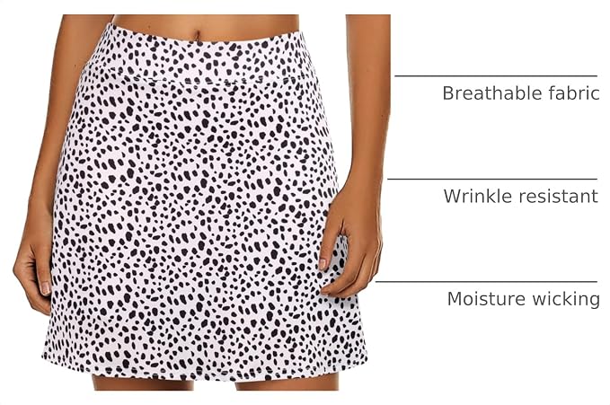 Ekouaer Women's Active Performance Skort Lightweight Skirt for Golf Tennis | Built-in Shorts, A Line, High Waisted, Tummy Control, Pickleball, Running, Workout, Sports, Skorts for Woman