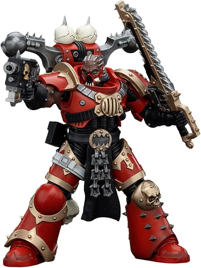 Pipigirl JoyToy GW 40K Genuine License 1:18 Action Figure, World Eaters Khorne 7, 4.96 inch Collectible Action Figures Sets