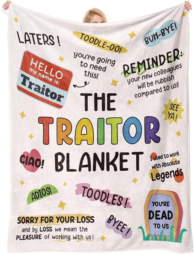 Coworker Leaving Gifts for Women, Farewell Gifts for Coworkers | Goodbye&Going Away Gifts for Coworkers, Leaving Job Gift for Employee Colleague Boss Work Besties - Traitor Blanket 60" X 50"
