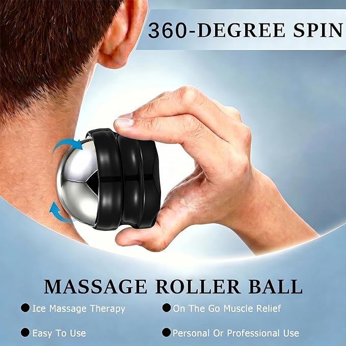 Massage Ice Roller Ball - Roller for Muscles Deep Tissue - Stays Cold for 6 Hours, Plantar Fasciitis Roller, Sports Fitness Relaxations Gift, Rapidly Relieve Muscle Pain and Tension