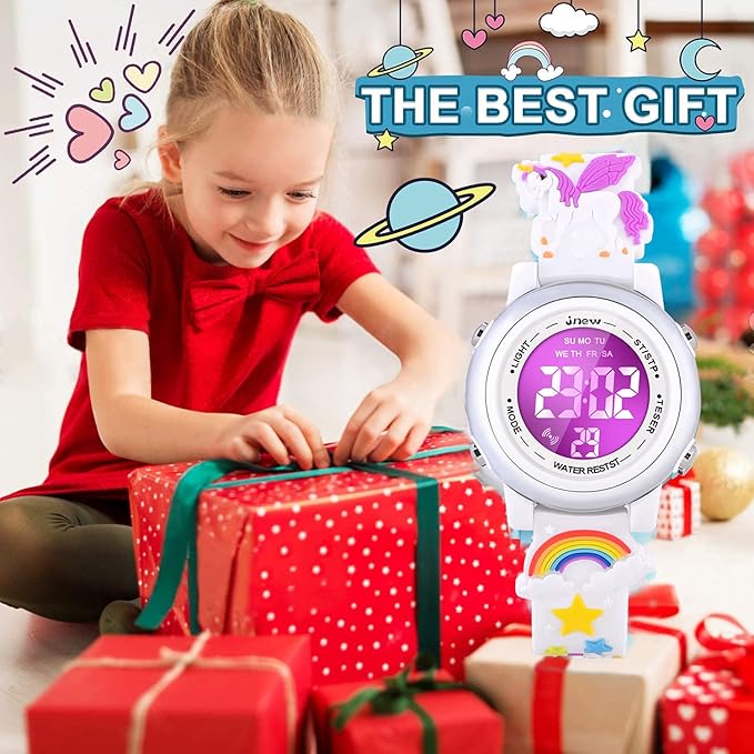 3D Cartoon Waterproof Watches for Girls with Alarm - Best Toys Gifts for Girls Age 3-12