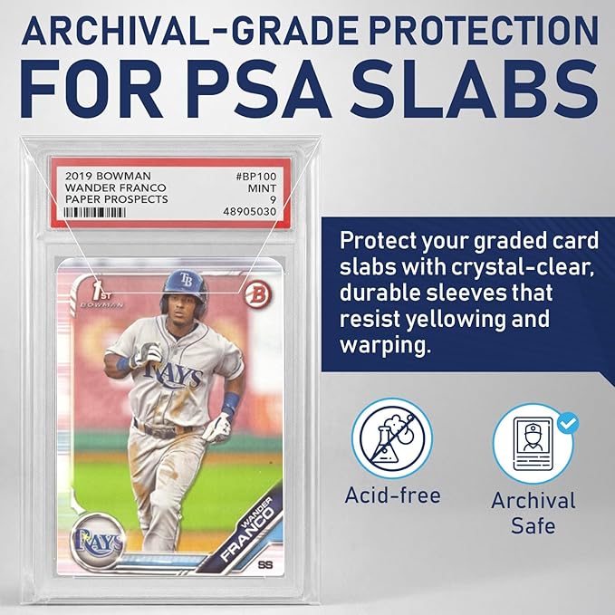 Invested Alliance PSA Slab Sleeves for Graded Cards | PSA Exact Fit Graded Card Sleeves, Resealable Slab Protector for TCG Collectors - Sports, Trading & Gaming.