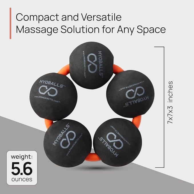 PRIMEKINETIX MyoBalls Foam Roller - Foam Rollers for Muscles, Enhanced Mobility, Deep Tissue & Full Body Massage, Trigger Point Therapy, for Athletes & Active Lifestyles, 1 Set of 5 Balls, Black