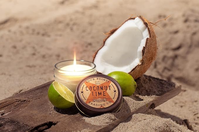 Coconut Lime 4 Oz Scented Soy Aromatherapy Candle w/Jar