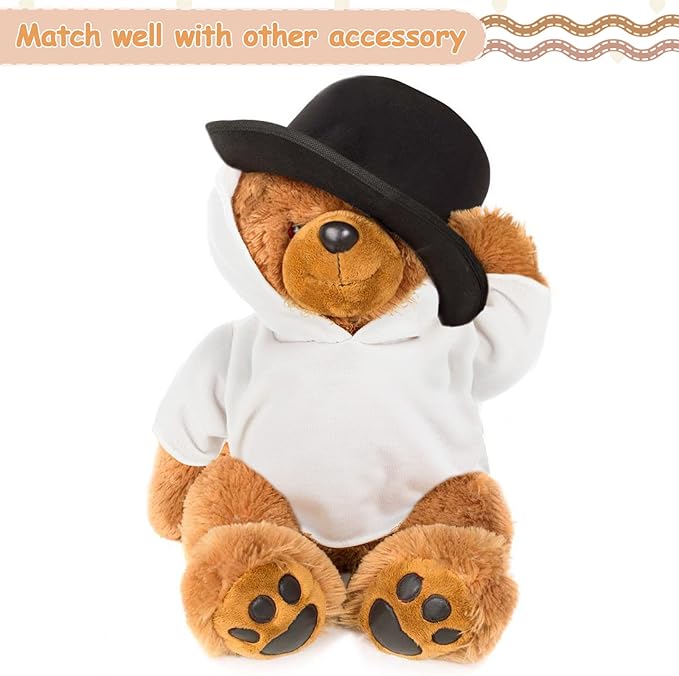 18 Pcs Stuffed Bear Clothes Sublimation Blank Bear Shirt Doll T-Shirts Stuffed Animal Tshirt Basic Hoodie Easy to Wear Fit 14-18 Inches Stuffed Dolls