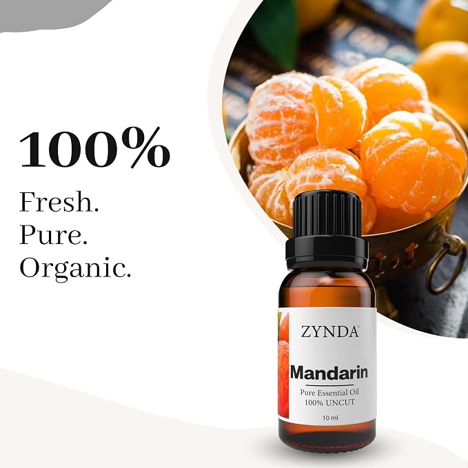 Mandarin Essential Oil – Pure & Natural Mandarin Oil | Uplifting Citrus Aroma for Aromatherapy, Diffuser & Massage | Lab Tested 100% Uncut Essential Oils, Therapeutic Grade – 10ml