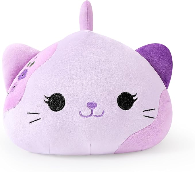 Onsoyours Original Lavender Cat Plush 9 Inch Kitty Plushies Toy Kitten Stuffed Animal Soft Pillow Kawaii Plushie Gift for Kids & Adults (Lavender Cat,9")