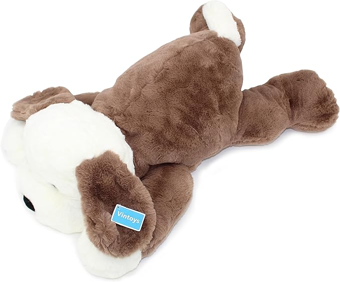 Dog Hugging Pillow Big Soft Plush Puppy Stuffed Animal for Kids and Adults Brown 26"