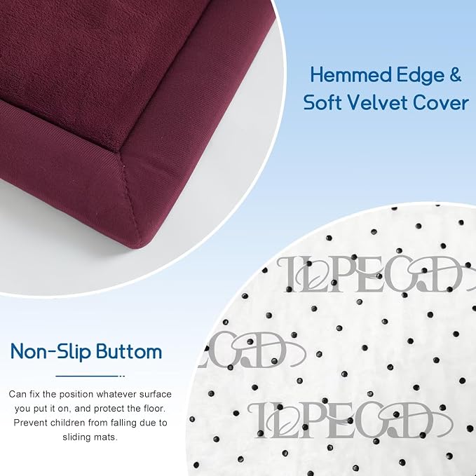 Baby Play Mat for Floor Nursery Muscle Mat Area Rug Playroom Rug 79x110" Elastic Foam 1.3" Thick Crawling Mat for Babies,Toddlers, Infants (Burgundy)