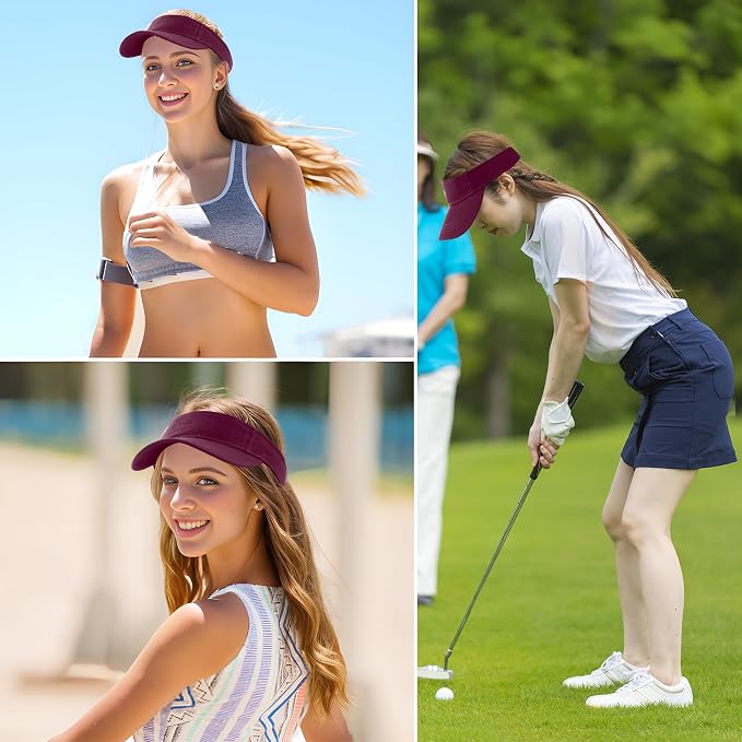 Marrywindix 1 Piece of Sport Wear Athletic Visor Sun Sports Visor Hat Visor Adjustable Cap for Women and Men