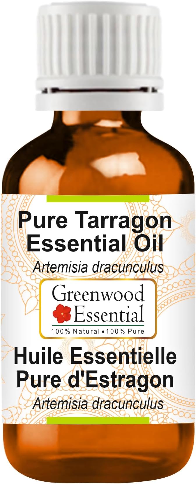 Greenwood Essential Tarragon Essential Oil (Artemisia Dracunculus) Pure | Non-Sticky | Non-Greasy | Lightweight | Men & Women | All Skin Types | Steam Distilled 30ml (1 oz)