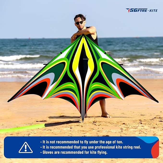 SGftre Delta Kite for Kids & Adults，Extremely Easy to Fly for Beginners，Kites for Beach Trip Park Family Outdoor Activities