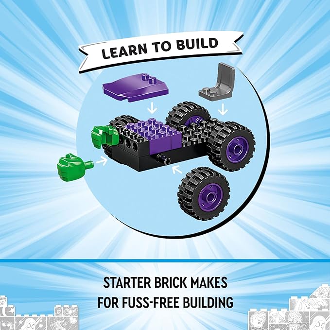 LEGO Marvel Hulk vs. Rhino Monster Truck Showdown, Toy for Kids, Boys & Girls Ages 4 and Up with Spider-Man Minifigure, Inspired by The Spidey and His Amazing Friends Series, 10782