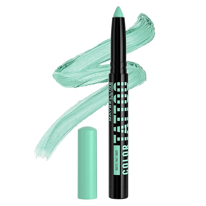 MAYBELLINE Color Tattoo Longwear Multi-Use Eye Shadow Stix, Eye Makeup, I am Giving (Light Teal Matte)