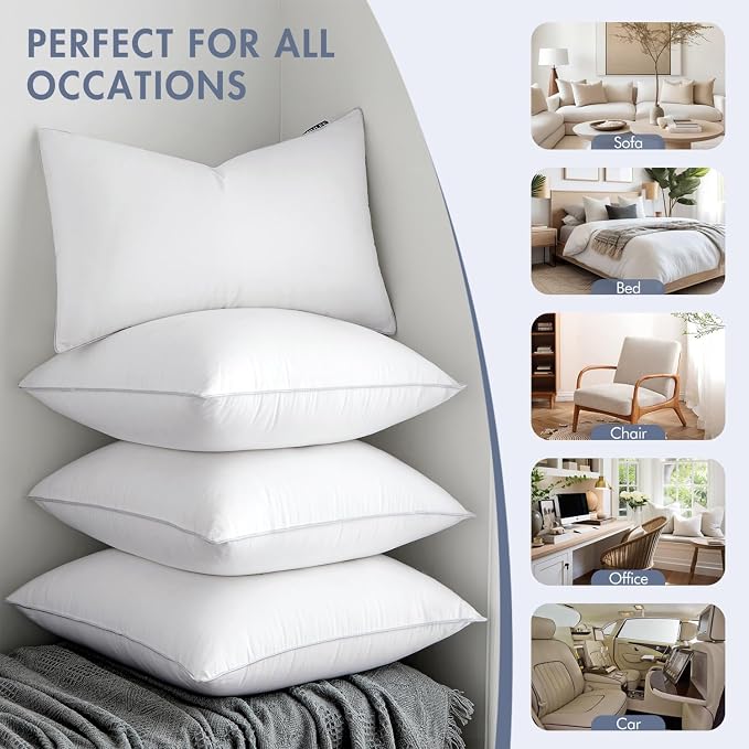 MIULEE 24 x 24 Pillow Inserts (Set of 2) -Decorative Throw Pillows with 100% Cotton Covers Square for Sofa Couch