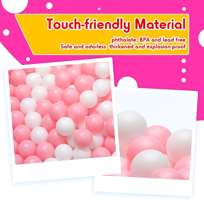 100 Ball Pit Balls for Kids, Plastic Balls for Ball Pit, Play Balls for Toddlers Babies, Ideal for Ball Pit, Kiddies Pool, Indoor Playpen