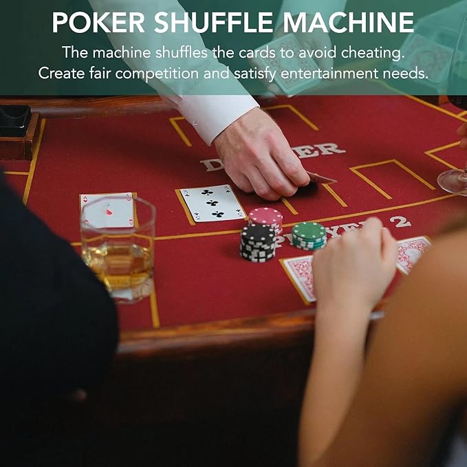 Automatic Card Shuffler 2 Deck, Battery Operated Card Dealer Machine, Electric Casino Card Shuffler for UNO, Blackjack, Texas Hold'em, Home Card Games
