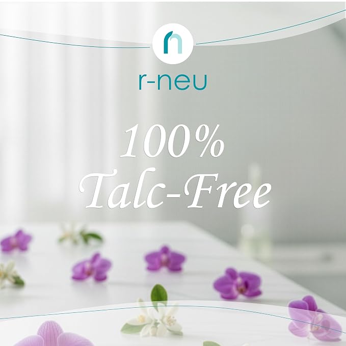 R-NEU Body Powder for Women with Powder Puff, 100% Talc-Free, Majestic Orchid Scented Dusting Powder, After Bath for Soft Skin, Extra Large, 1 Pack (5oz)