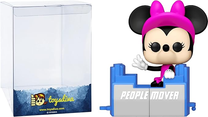 Minnie Mous e on The People Mover: P o p ! Vinyl Figurine Bundle with 1 Compatible 'ToysDiva' Graphic Protector (1166-59508 - B)