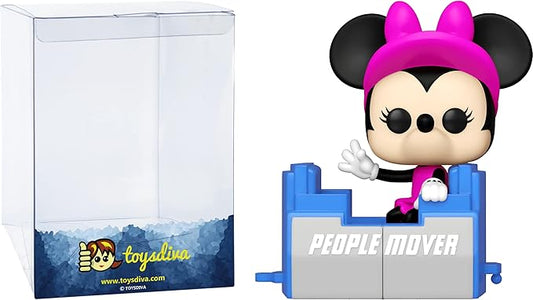 Minnie Mous e on The People Mover: P o p ! Vinyl Figurine Bundle with 1 Compatible 'ToysDiva' Graphic Protector (1166-59508 - B)