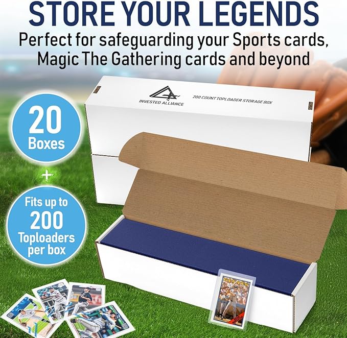 Premium Trading Card Box Storage For Sports, Baseball, Football, Basketball, MTG & TCG Collector | Baseball Card Storage Boxes & Organizer For Magic Sorter Bulk. Sports Holder For Collection.