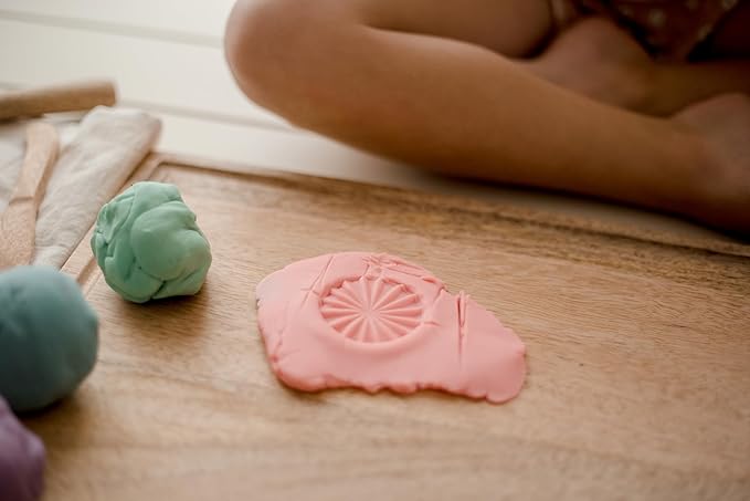 Playdough Tools for Kids Ages 2-4 | 7 Wooden Playdough Toys | Play Dough Sets for Kids | Playdough Accessories for Toddler | Sensory Toys | Sensory Bin Tools