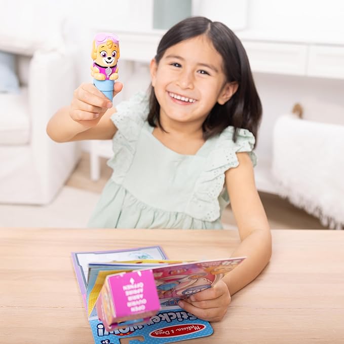 Melissa & Doug Sticker Wow!™ PAW Patrol Skye Bundle: 24-Page Activity Pad, Sticker Stamper, 500 Stickers, Mini Pad, Arts and Crafts Fidget Toy Collectible Character