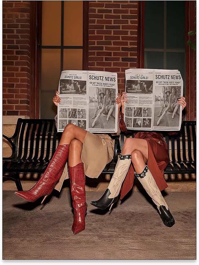 Haitunone Brown Luxury Old Money Style Woman Wall Art Trendy Newspaper Poster Vintage Aesthetic Canvas Prints for Bedroom Bar Apartment Wall Decor 08x10 inch Unframed