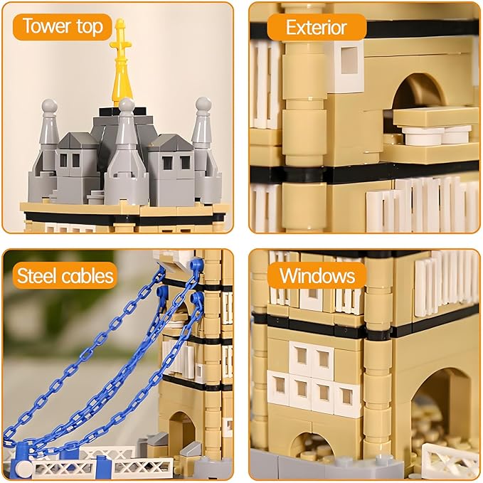 London Tower Bridge Architecture Mode Building Block Sets,Famous Landmark Series Gifts for Adults and Kids