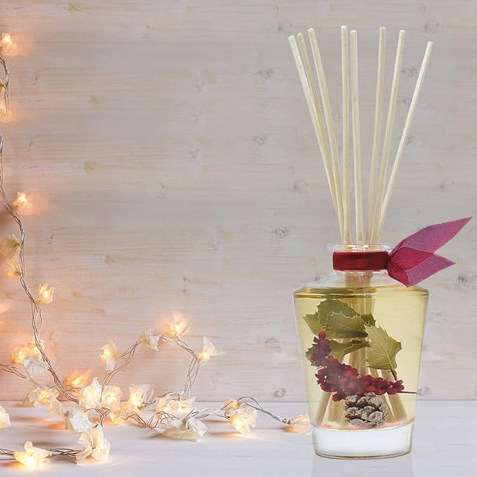 Reed Diffuser Set, Holiday Red Currant & Woods Scented Oil Diffuser with Sticks, Home Fragrance Accessories for Bathroom Shelf Decor, Aroma Diffusers for Home or Office Desk, USA Made