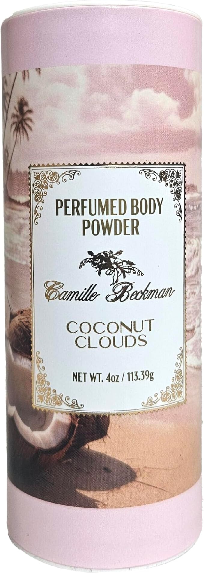 Coconut Clouds Scented Talc-Free Body Powder, Perfumed Dusting Powder, Camille Beckman, 4 Ounce