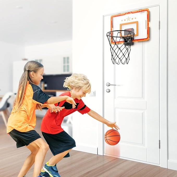 MindPal Indoor Basketball Hoop, for Boys 8-12, Led Light Mini Hoop with Electronic Scoreboard, Indoor Basketball Hoop for Kids, Boy Birthday Presents