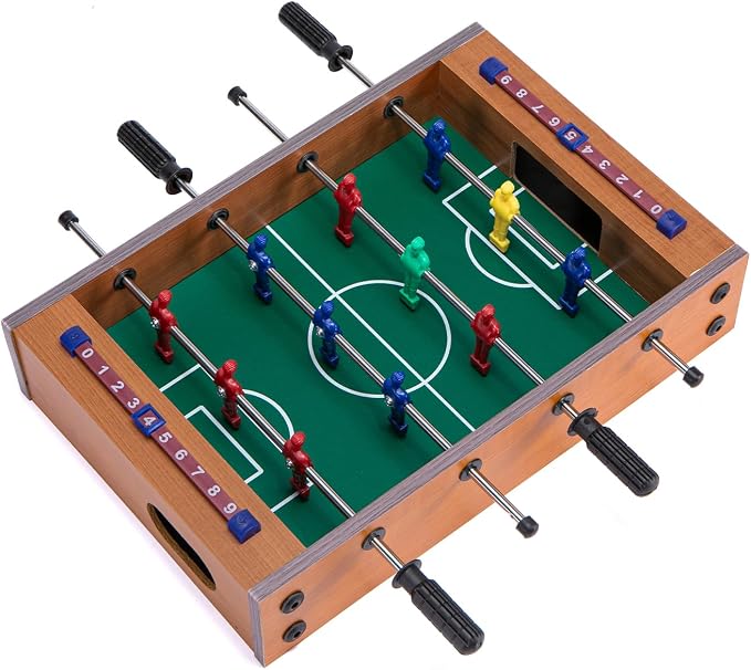 Mini Foosball Table for Family Night Creative Gift for Football Lovers Wooden Tabletop Game for Travel Party Time Nice Deco for Sport & Bar Room