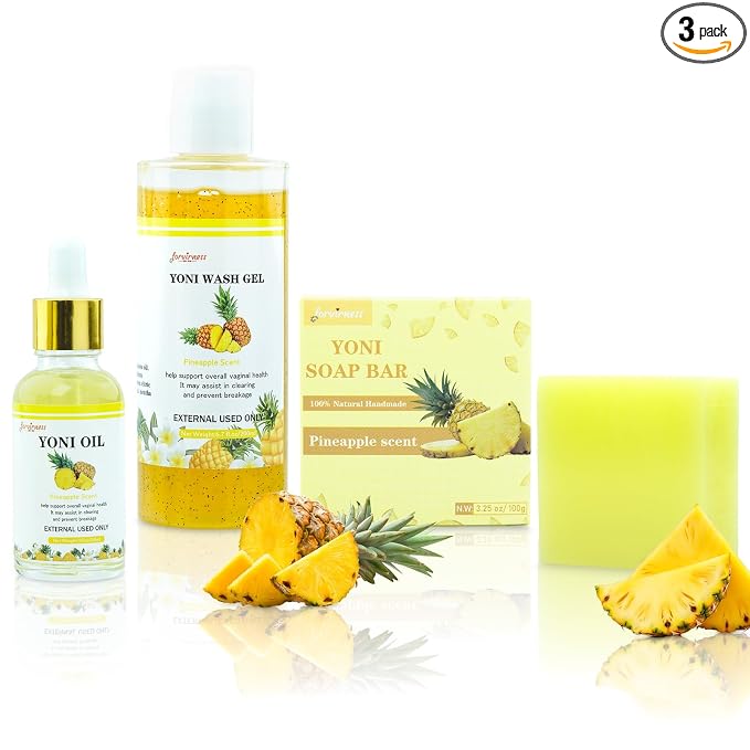 Yoni Wash Yoni Oil Yoni Soap bar, Feminine Wash for Women ph Balance, Intimate wash for Women Remove Odor, Pineapple Scent