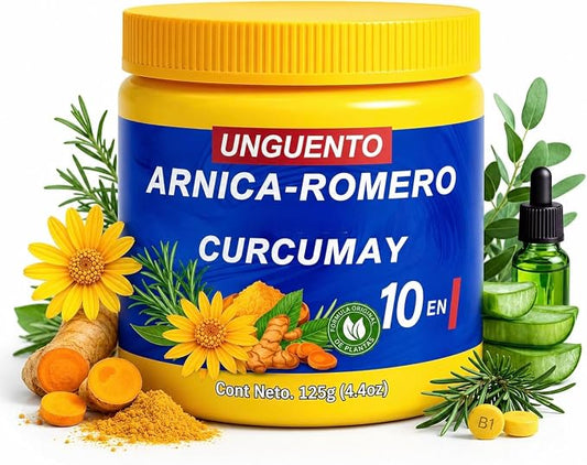 10 en 1 (Massage Balm) Arnica Muscle Massage Gel Pomado – Natural Concentrated Body Gel for Muscles, Joints & Massage Therapy – Fast-Absorbing – Fresh Herbal Aroma –