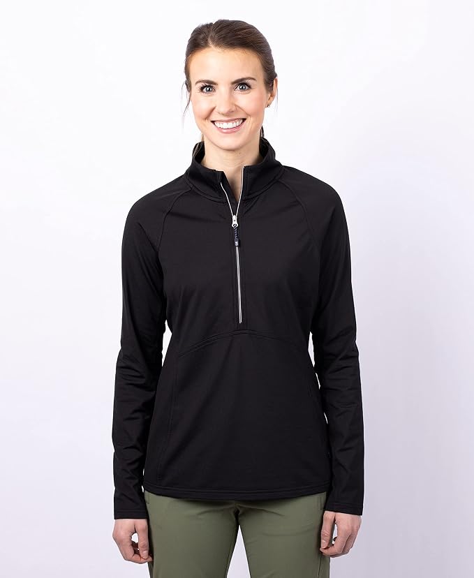 Cutter & Buck Womens Long Sleeve Adapt Eco Knit Half Zip Pullover